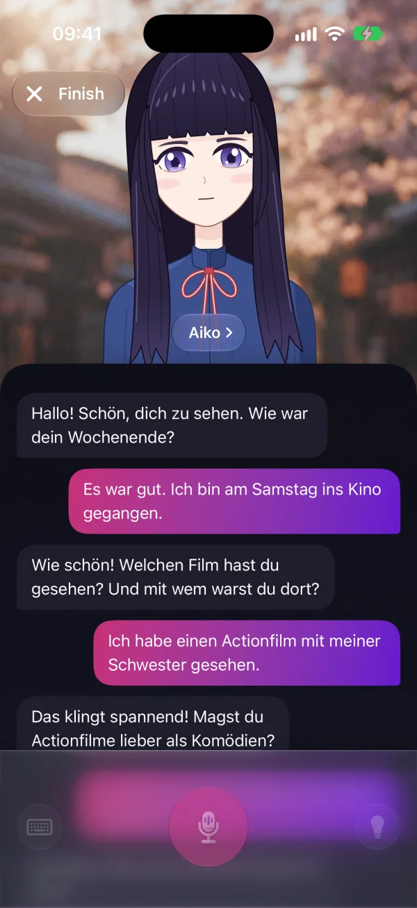 Talking with Aiko, a live AI tutor